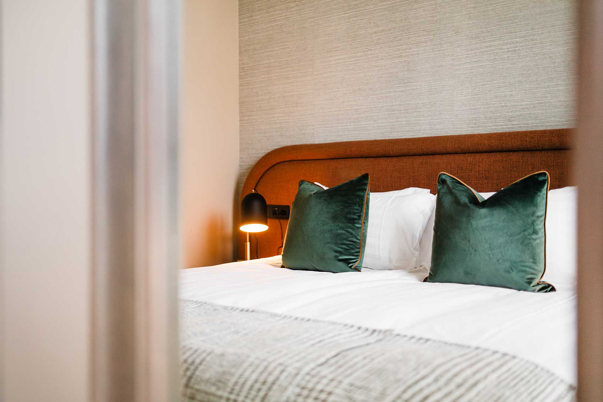 bed in a hotel room