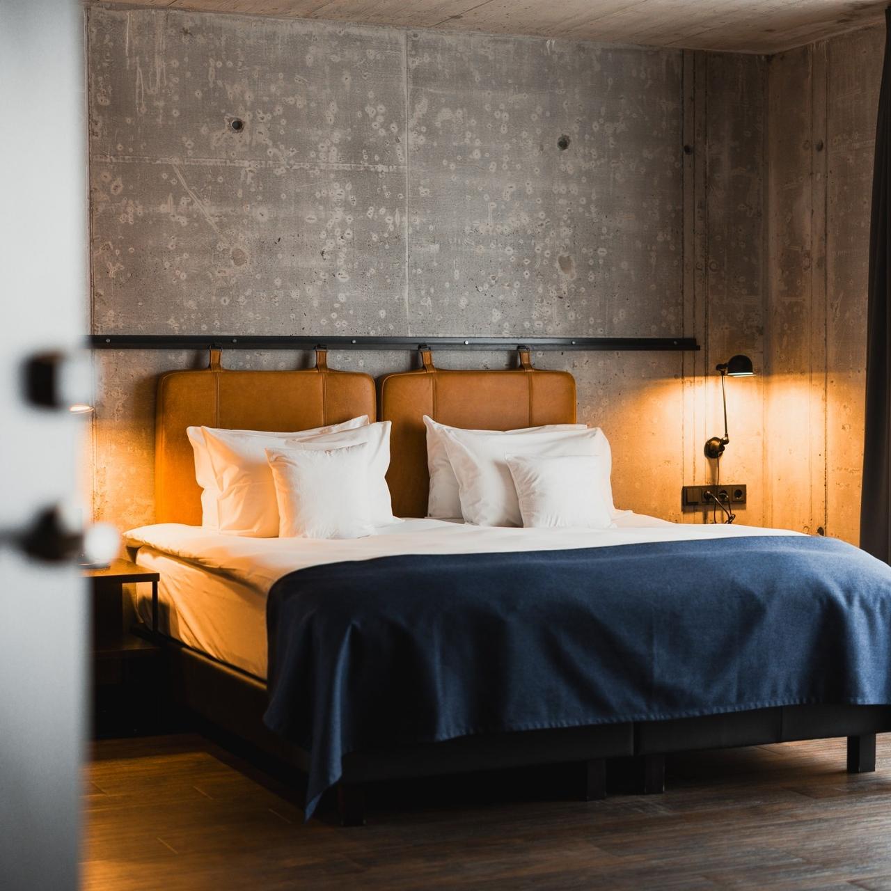 bed in a hotel room